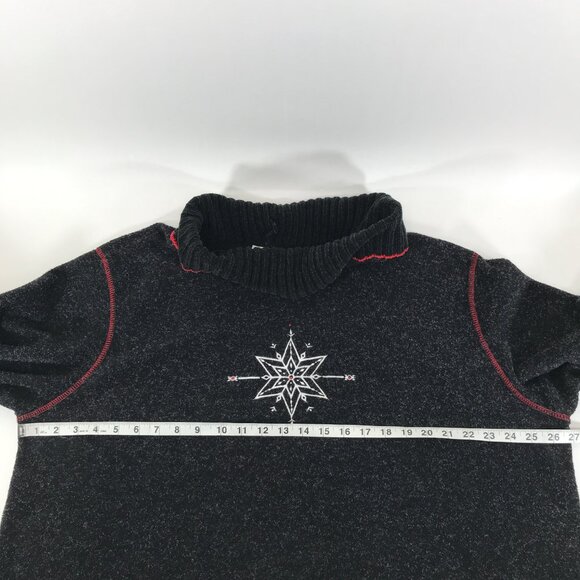 Basic Editions Cowl Neck Snowflake Sweater Women's Plus 2X Gray Holiday Winter - Picture 8 of 12